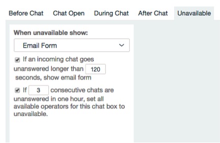 live chat email form